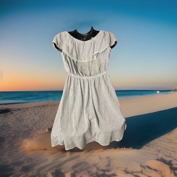 Label Of Graded Goods Dress cotton Pin Stripe Mini Sprin Summer 8 Made India - Picture 2 of 6